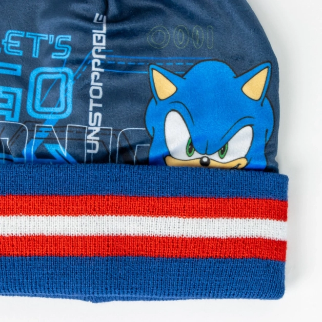 Sada čepice, rukavice a nákrčník Sonic