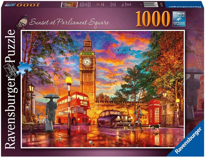 Puzzle Západ slunce nad Parlamentním náměstím Londýn 1000 dílků