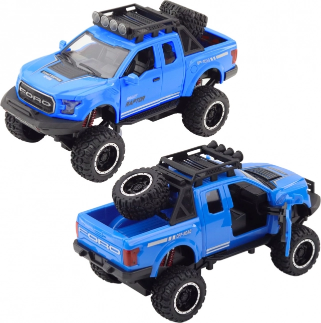 Terénní auto Raptor s otevíracími dveřmi, pohonem, světly a zvuky