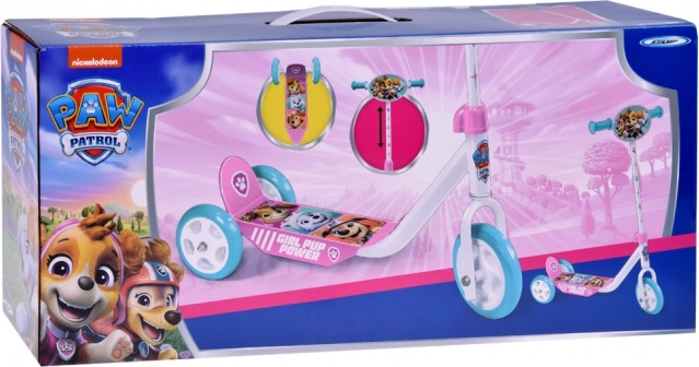 Dětská tříkolová koloběžka Paw Patrol růžová