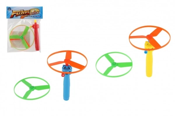 Vystřelovací vrtulka + startér plast 9cm 2 barvy v sáčku