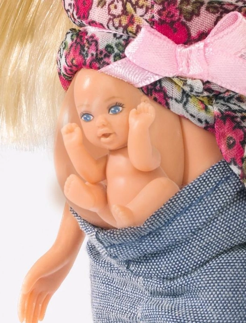 Otevírací bříško a miminko uvnitř
