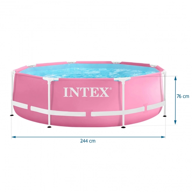 Kulatý bazén pro děti 244x76 cm růžový INTEX