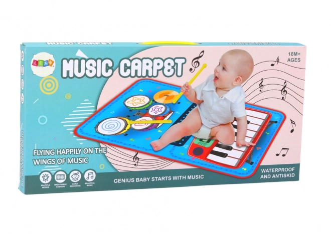 Interaktivní hudební podložka 2v1 bubny a piano s paličkami