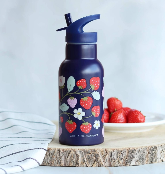 A Little Lovely Company Nerezová lahev na pití 500 ml – Jahody