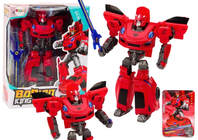 Auto-Robot 2v1 Transformace Sportovní červená