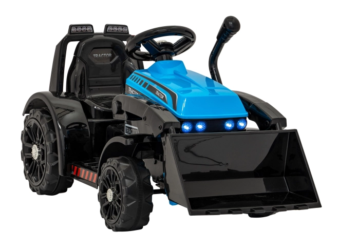 Otroški električni traktor z radlico – Modrý