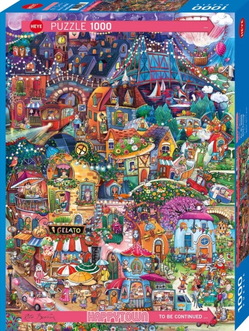 Puzzle HEYE Happy Town: Dobrý večer! 1000 dílků