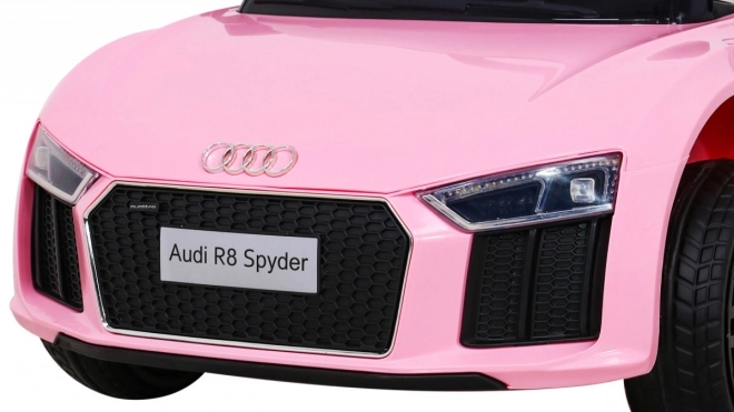 Audi R8 na baterie pro děti Růžová + Dálkové ovládání + EVA + Pomalý start + MP3 LED