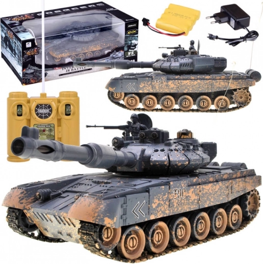 RC tank T-90 s otočnou věží, světly a zvuky