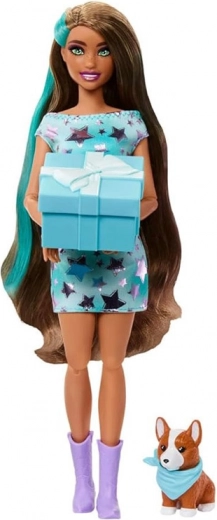 Panenka s hvězdným outfitem a roztomilým corgim