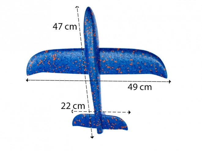 Lehký modrý polystyrénový kluzák 47 cm