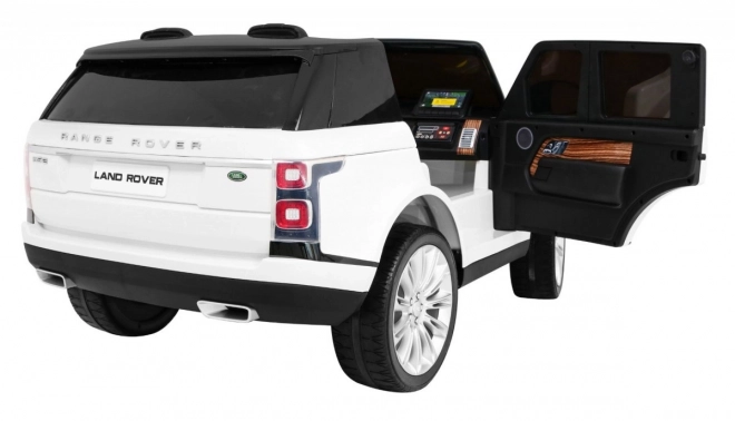 Range Rover HSE 2místné dětské auto bílé + dálkové ovládání + 5 ks pásů + audio panel + LED dioda