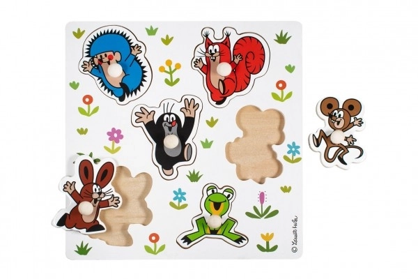 Detoa Dřevěné vkládací puzzle Krteček malé