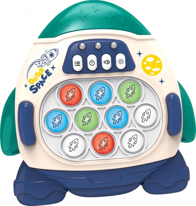 Elektronická stresu ulevující hra POP IT Raketa modrá