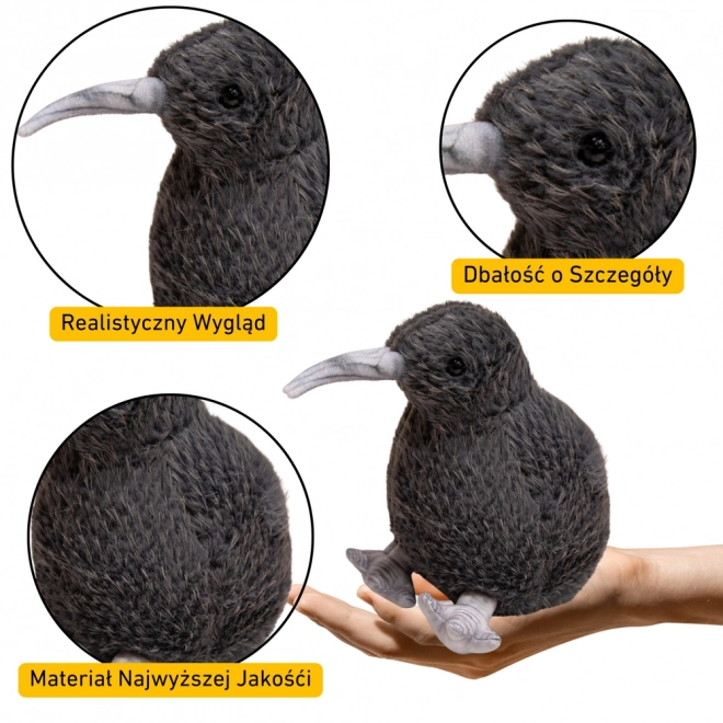 Plyšový pták Kiwi - černý 17 cm