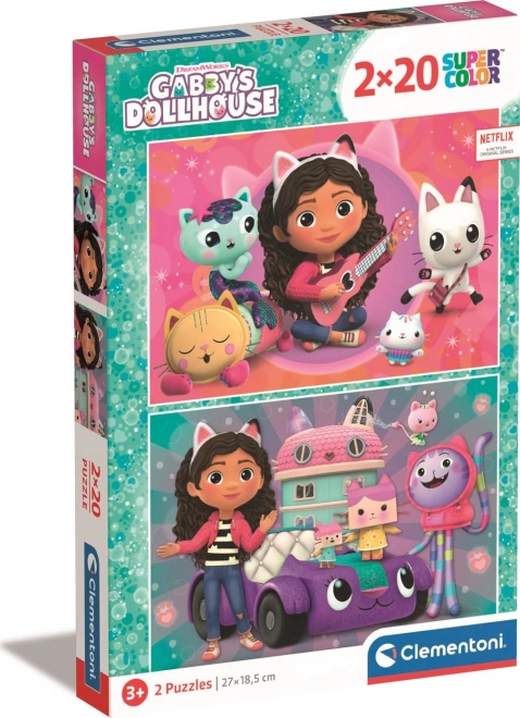 CLEMENTONI Puzzle Gábinin kouzelný domek 2x20 dílků