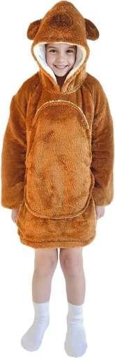 Hřejivá mikinová deka s kapucí pro děti kapybara 3–6 let od Cozy Noxxiez