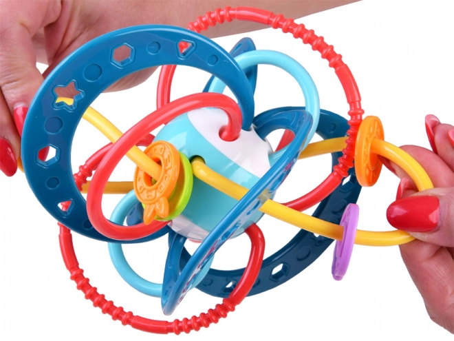 Sensorická hračka 2v1 WOOPIE Baby chřestítko a kousátko Montessori