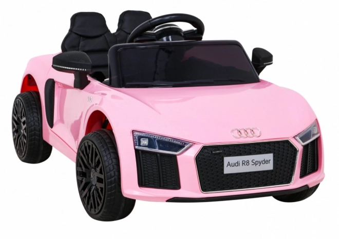 Audi R8 na baterie pro děti Růžová + Dálkové ovládání + EVA + Pomalý start + MP3 LED