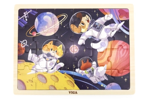 Dřevěné puzzle Viga Kosmické dobrodružství