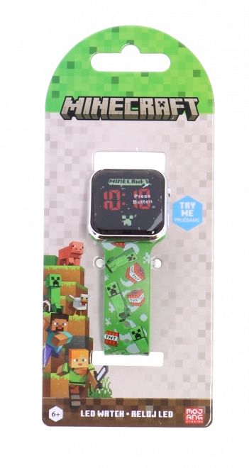 Digitální hodinky hranaté Minecraft