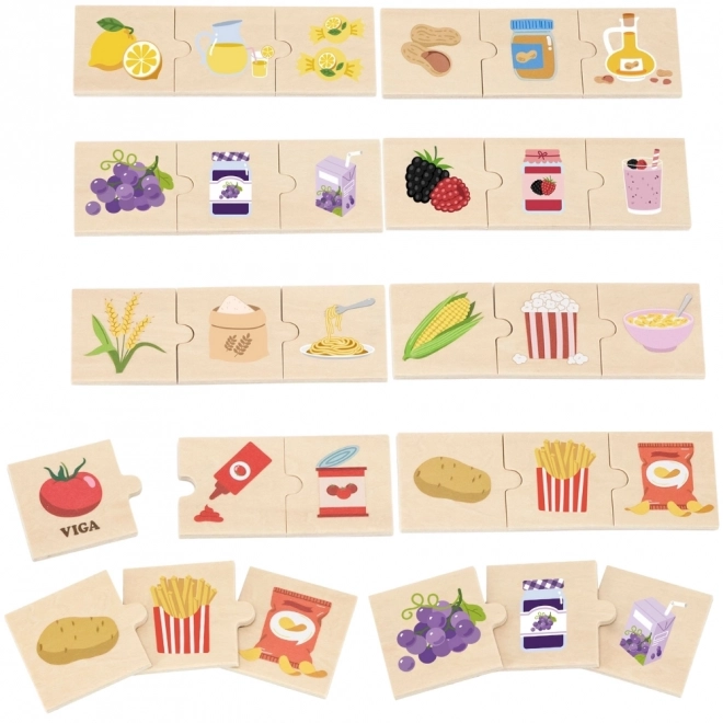 Viga puzzle naučte se spojit přírodu s jídlem