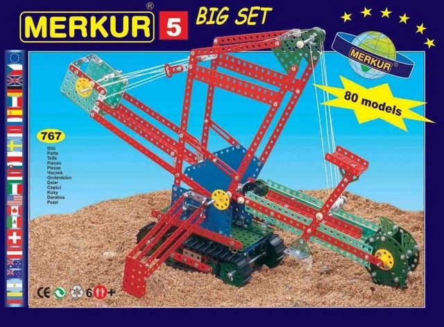 Klasičká stavebnice Merkur 5 se 80 modely
