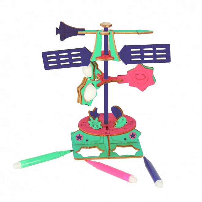 Dřevěný větrník 3D model - naučná sada pro děti