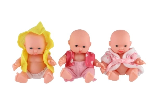 Miminko panenka pevné tělo plast 12cm 3druhy 12ks v boxu