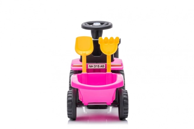 Jeździk traktor růžový