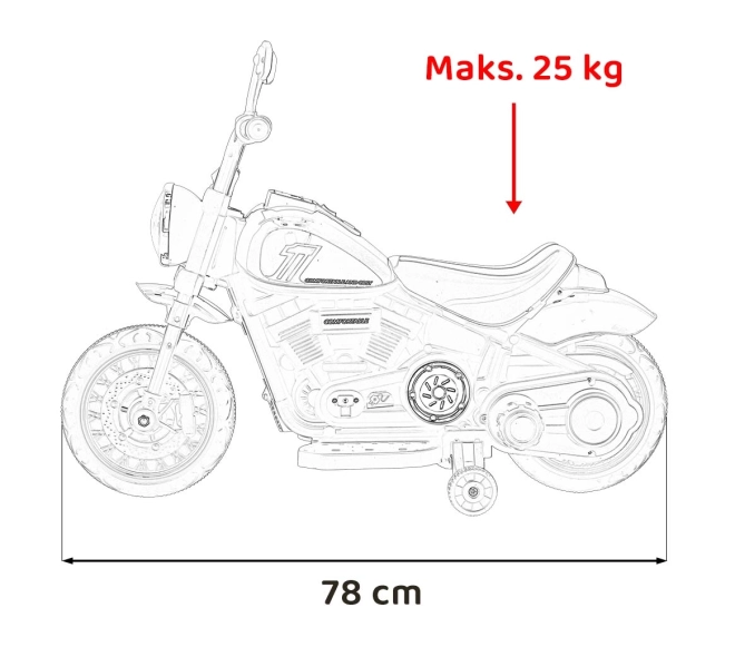 Motocikel Chopper FASTER – Bílý
