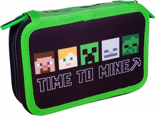 Školní penál Minecraft Alex a Steve třípatrový