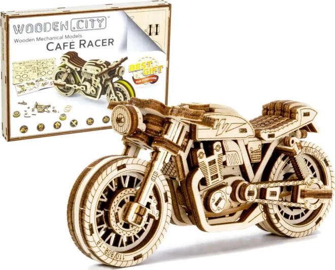 Dřevěné 3D puzzle - Motocykl Cafe Racer