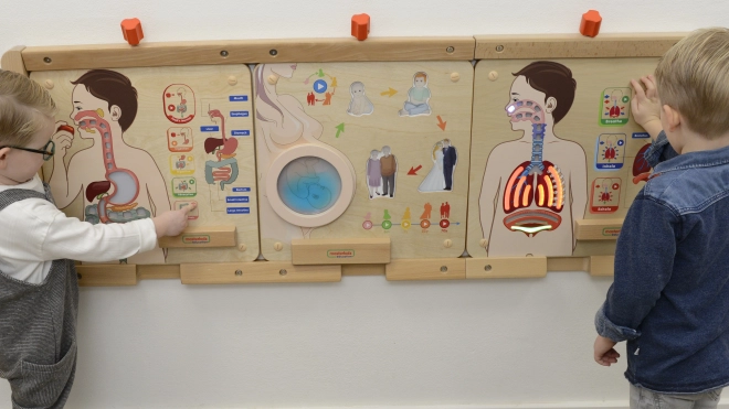Vzdělávací tabule dýchací systém Montessori