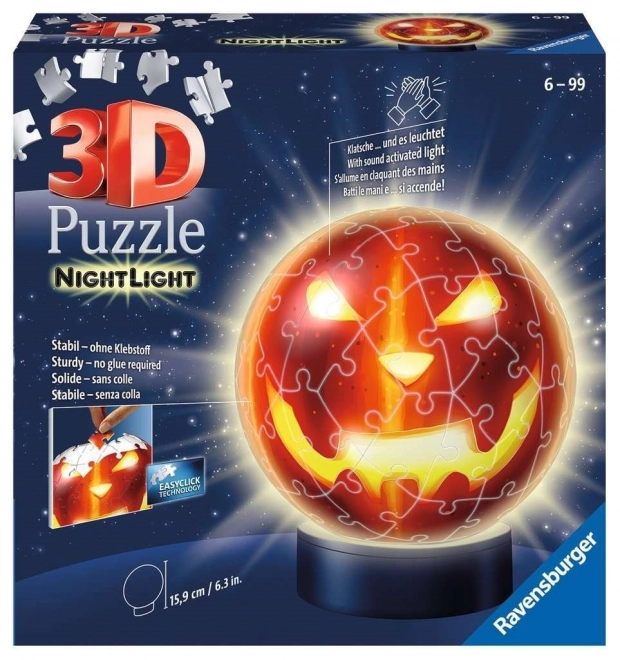 Ravensburger 3D svítící dýňová hlava 74 dílků