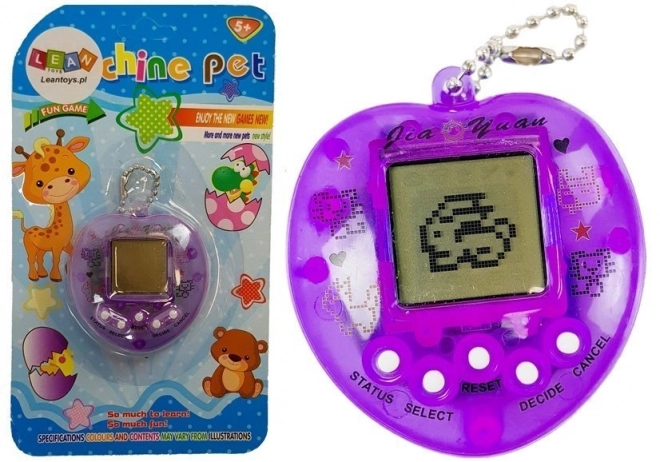 Elektronická hra Tamagotchi fialová s krátkým řetízkem