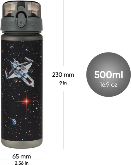 Tritanová láhev na pití BAAGL Pixel Space 500 ml