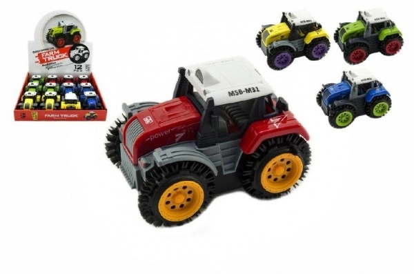 Traktor převracecí plast 10cm mix barev na baterie