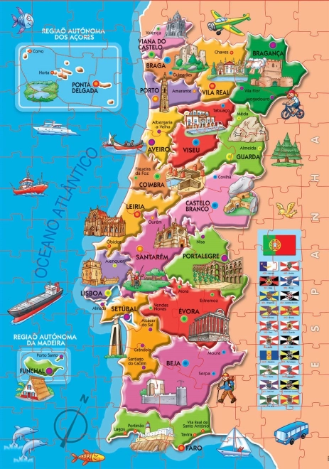 Educa Puzzle Mapa Portugalska 150 dílků
