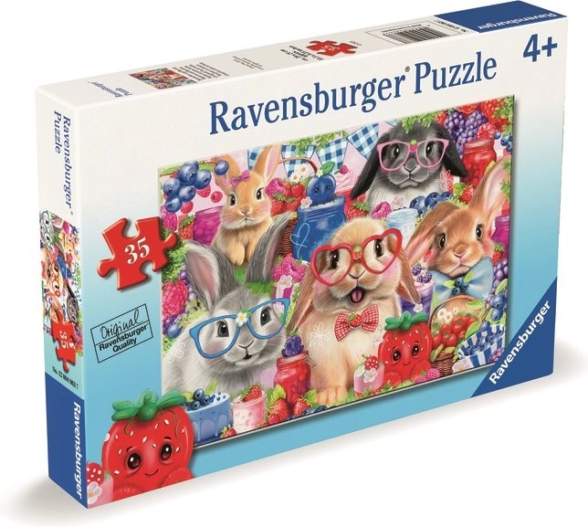 Ravensburger puzzle zajíčci a lesní ovoce