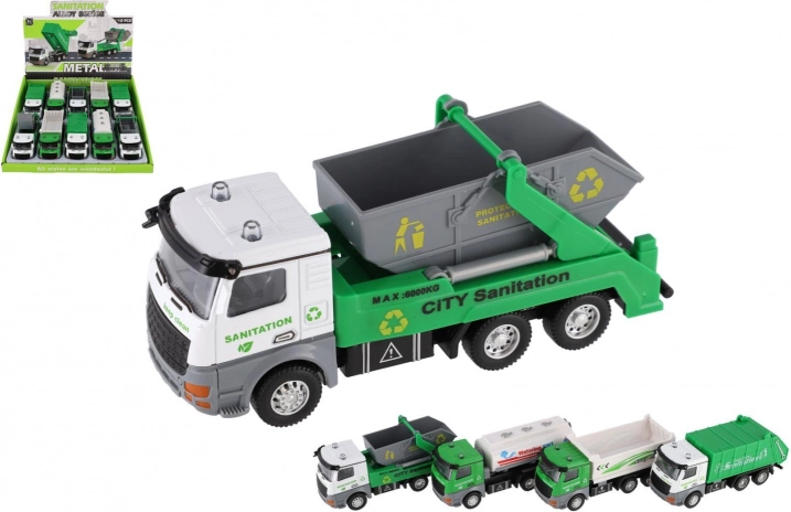 Auto městské úklidové služby kov/plast 14 cm se zpětným natažením