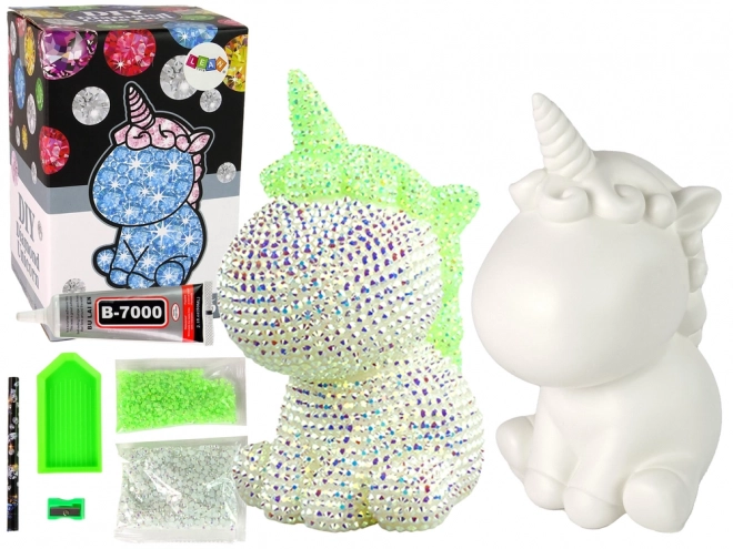 Kreativní sada DIY Diamantový Jednorožec Zelený