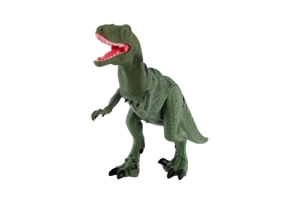 Dinosaurus chodící IC velociraptor plast 50cm na baterie se zvukem se světlem v krabici 53x32,5x12cm