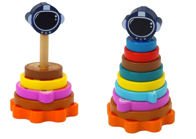 Pyramida Sorter Dřevěné puzzle Pyramida Planety Kosmos 10 ele.