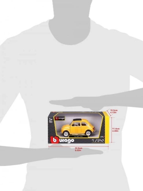 Bburago model auta Fiat 500 F 1965 žlutý 1:24