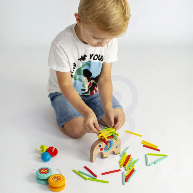 Sada her zručnosti se slonem TOOKY TOY - 46 dílků