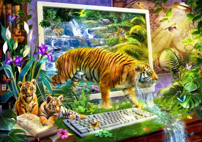 Puzzle ožívající tygři 1500 dílků