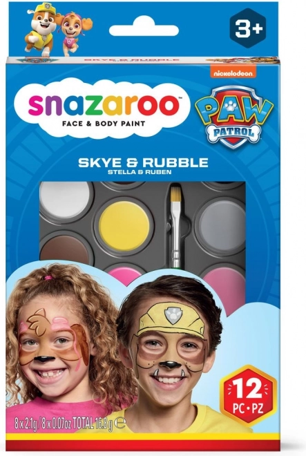 SNAZAROO Sada 8 barev na obličej Tlapková patrola: Sky & Rubble