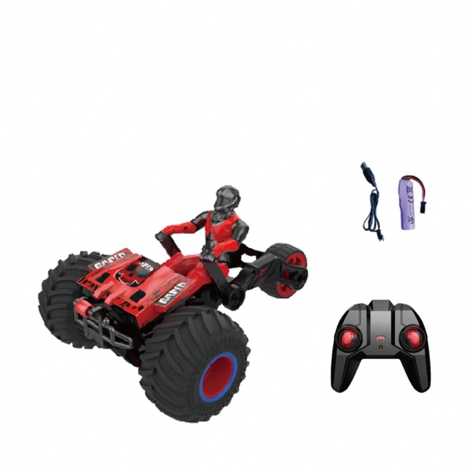 Červená RC tříkolka s transformací